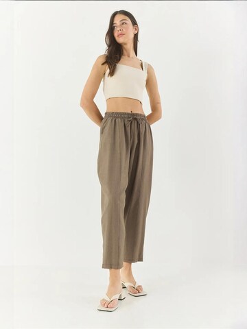 Wide Leg Pantalon Bianco Lucci en marron