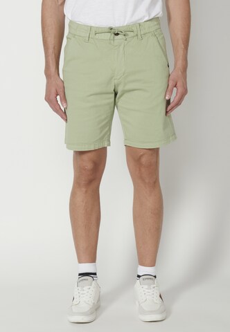 KOROSHI Normální Kalhoty – zelená: přední strana