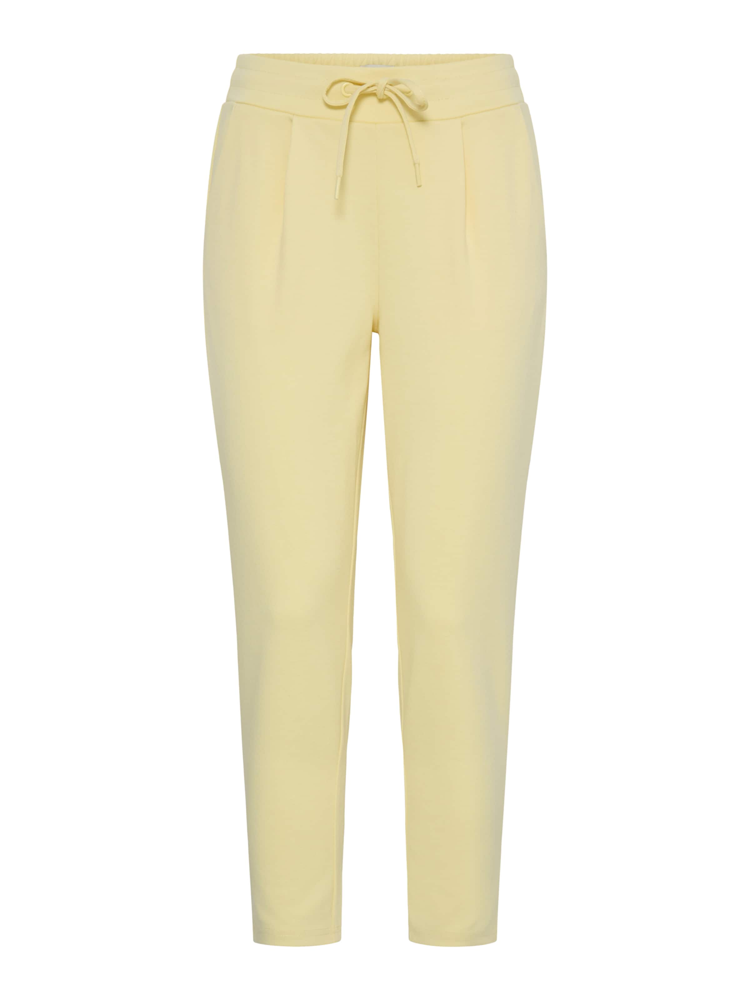 ICHI Tapered Παντελόνι πλισέ 'KATE' σε κίτρινο: μπροστά