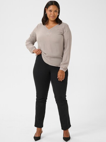 KAFFE CURVE Blouse 'KC Ami' in Grijs
