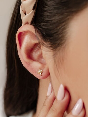Hey Happiness - Pendientes 'Magic Toadstool' en oro