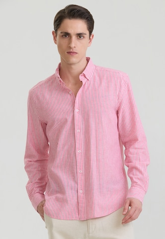 Coupe regular Chemise business Felix Hardy en rose : devant