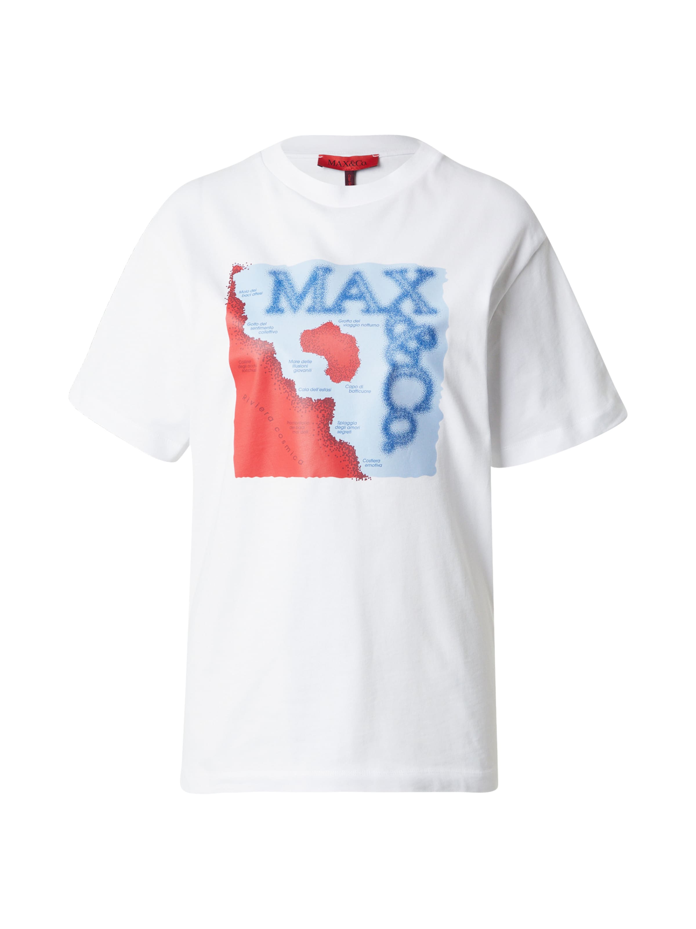 Tricou 'TEESALUTO' de la MAX&Co. pe alb: față