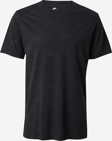 melns Nike Sportswear T-Krekls 'SSNL CLUB': no priekšpuses