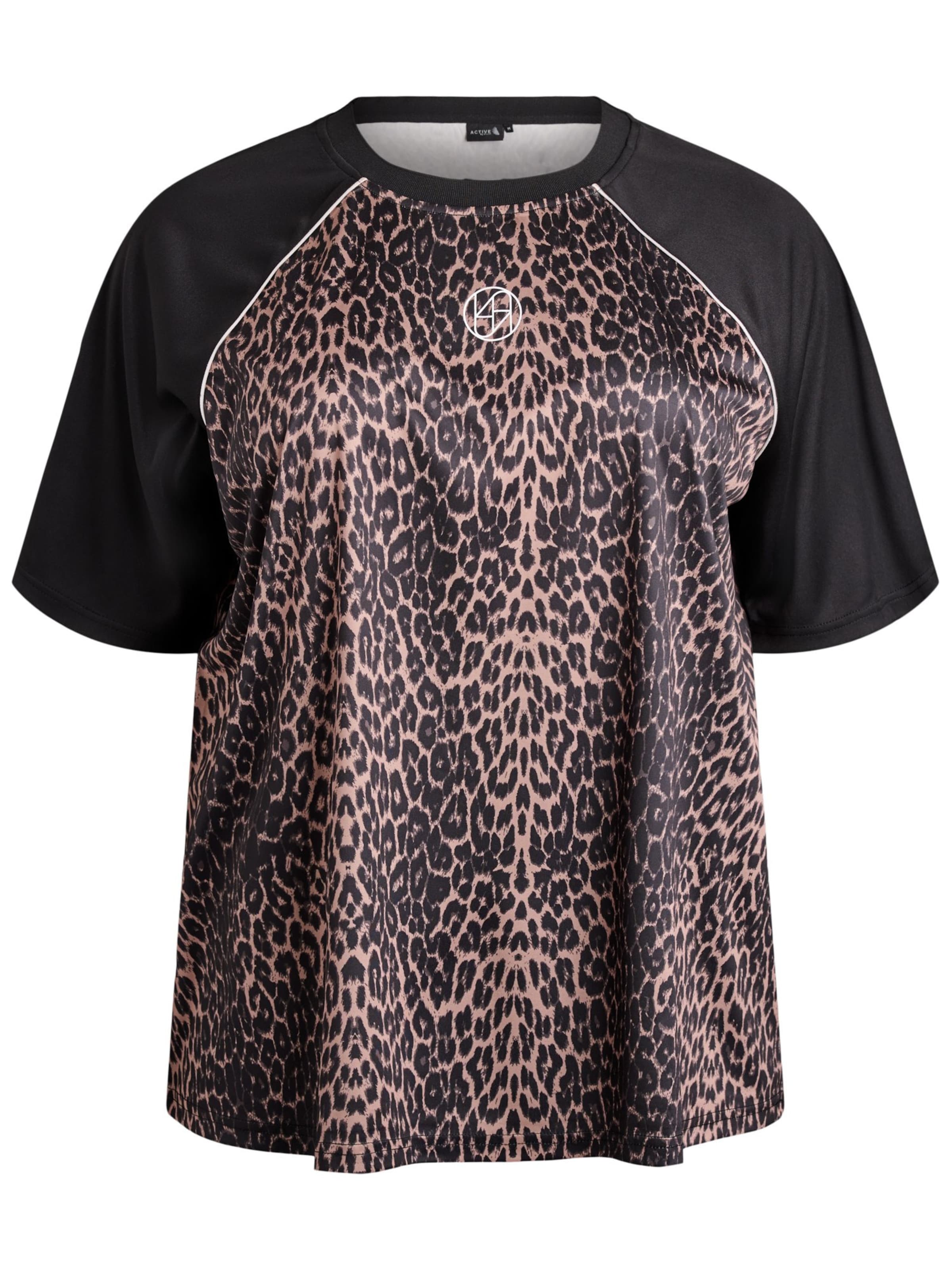 T-shirt fonctionnel 'Anicola' Active by Zizzi en marron : devant