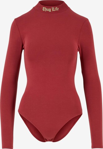 Thug Life Shirt Bodysuit in Red: front