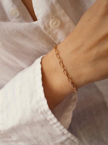 Bracelet 'Textured Link' Hey Happiness en or : devant