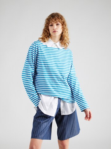 T-shirt MADS NORGAARD COPENHAGEN en bleu : devant