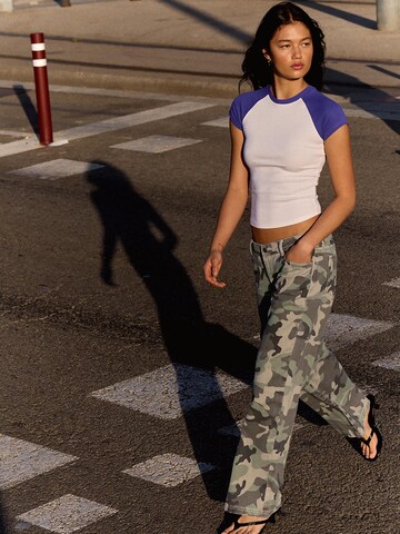 Bershka Wide leg Broek in Groen