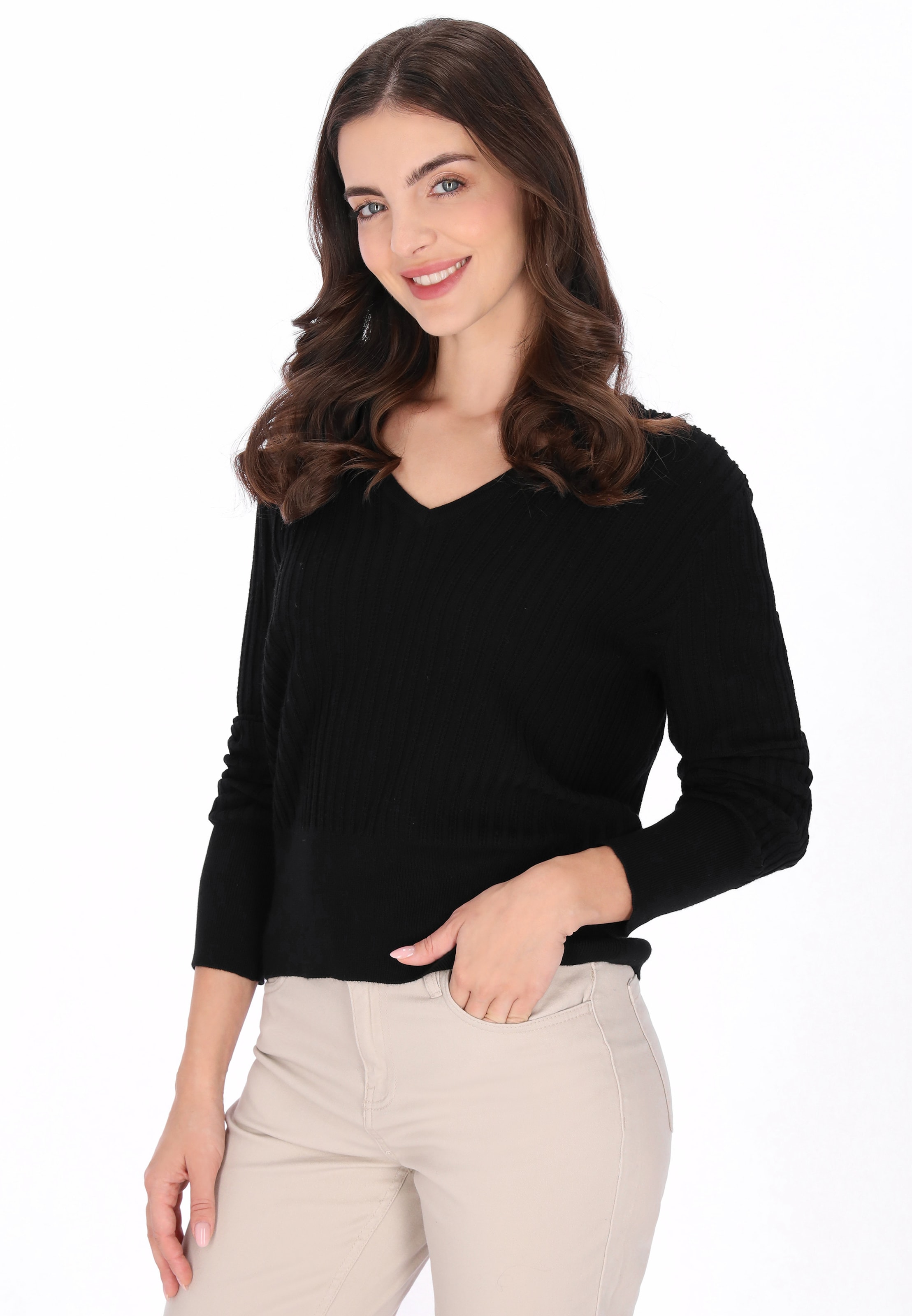 Pull-over Usha en noir : devant