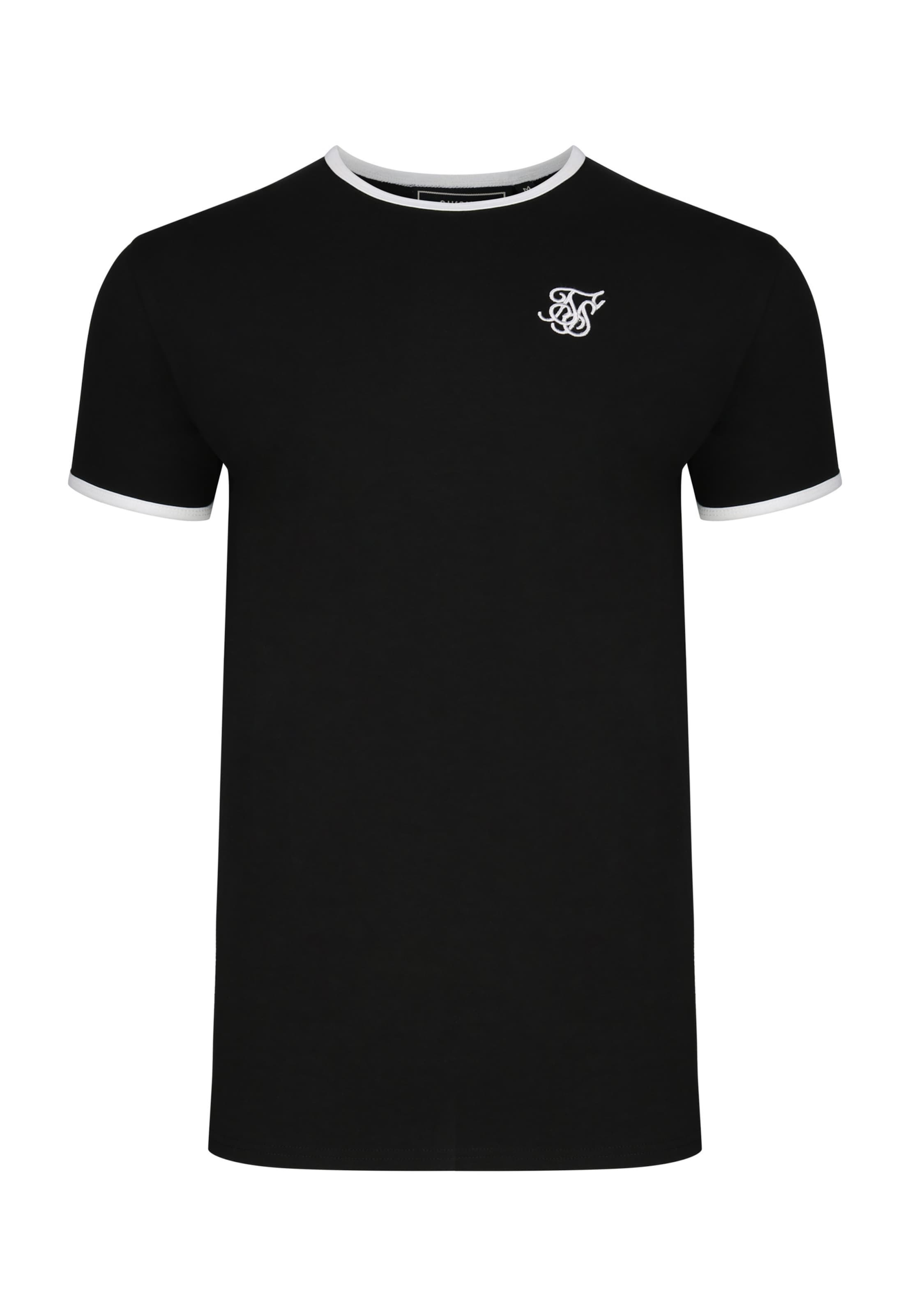 SikSilk - Camiseta 'Ringer' en negro: frente