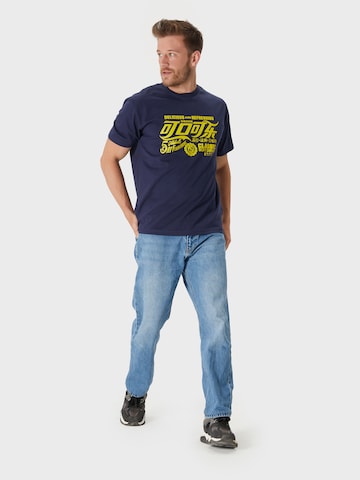 Oldskull Shirt 'Retro Refreshing Typography' in Blue