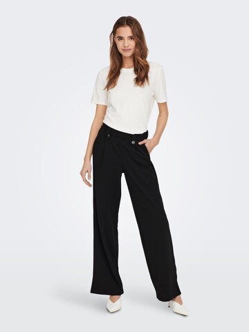 ONLY Wide leg Bandplooibroek 'SANIA' in Zwart