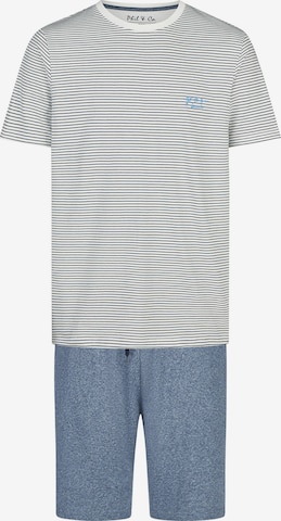 Phil & Co. Berlin Pajama short ' Classics ' in Blue: front