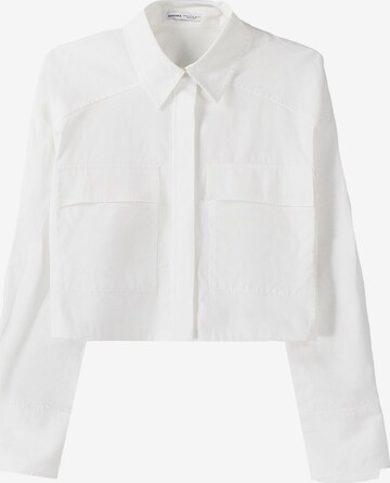 Bershka Blouse in Wit: voorkant