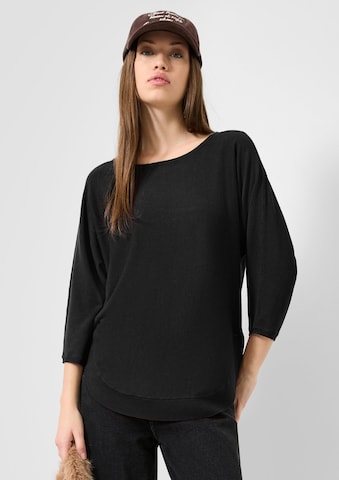 Pull-over QS en noir : devant
