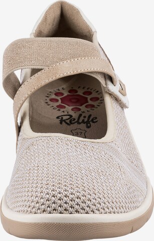 Relife Ballet Flats with Strap in Beige