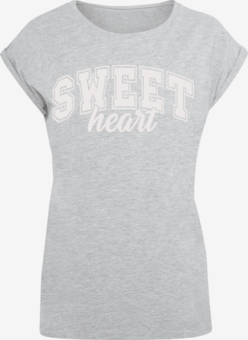 F4NT4STIC Shirt 'Sweet Heart Uni Valentinstag' in Grey: front