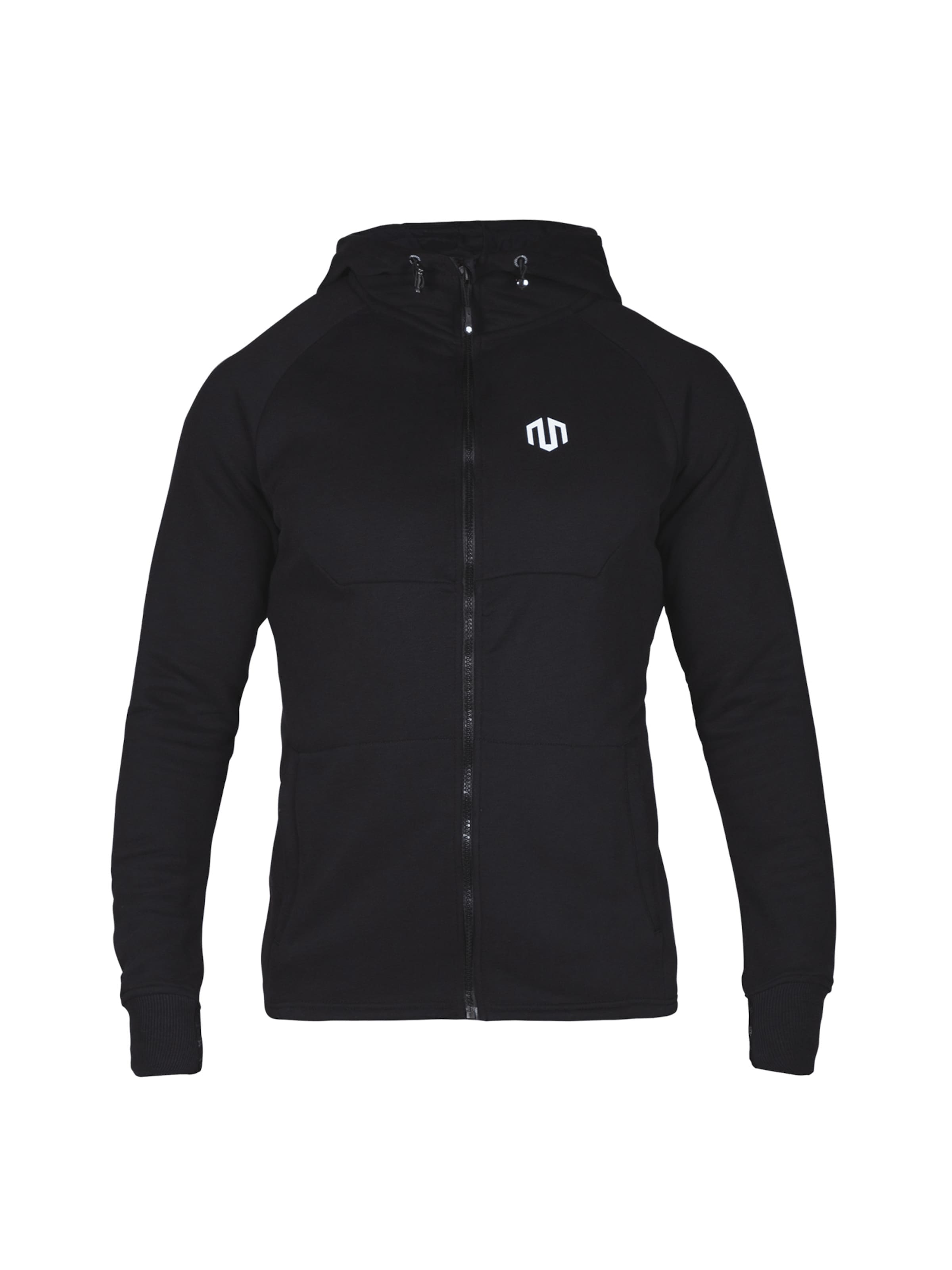 MOROTAI Veste de survêtement 'Neotech' en noir / blanc, Vue avec produit