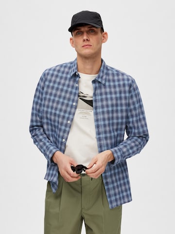 SELECTED HOMME Regular fit Button Up Shirt 'Regadi' in Blue