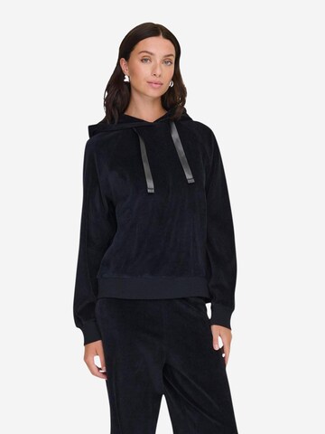 Felpa 'JDYVIDA L/S VELVET HOODIE TOP JRS DIA 15361663' di JDY in nero: frontale