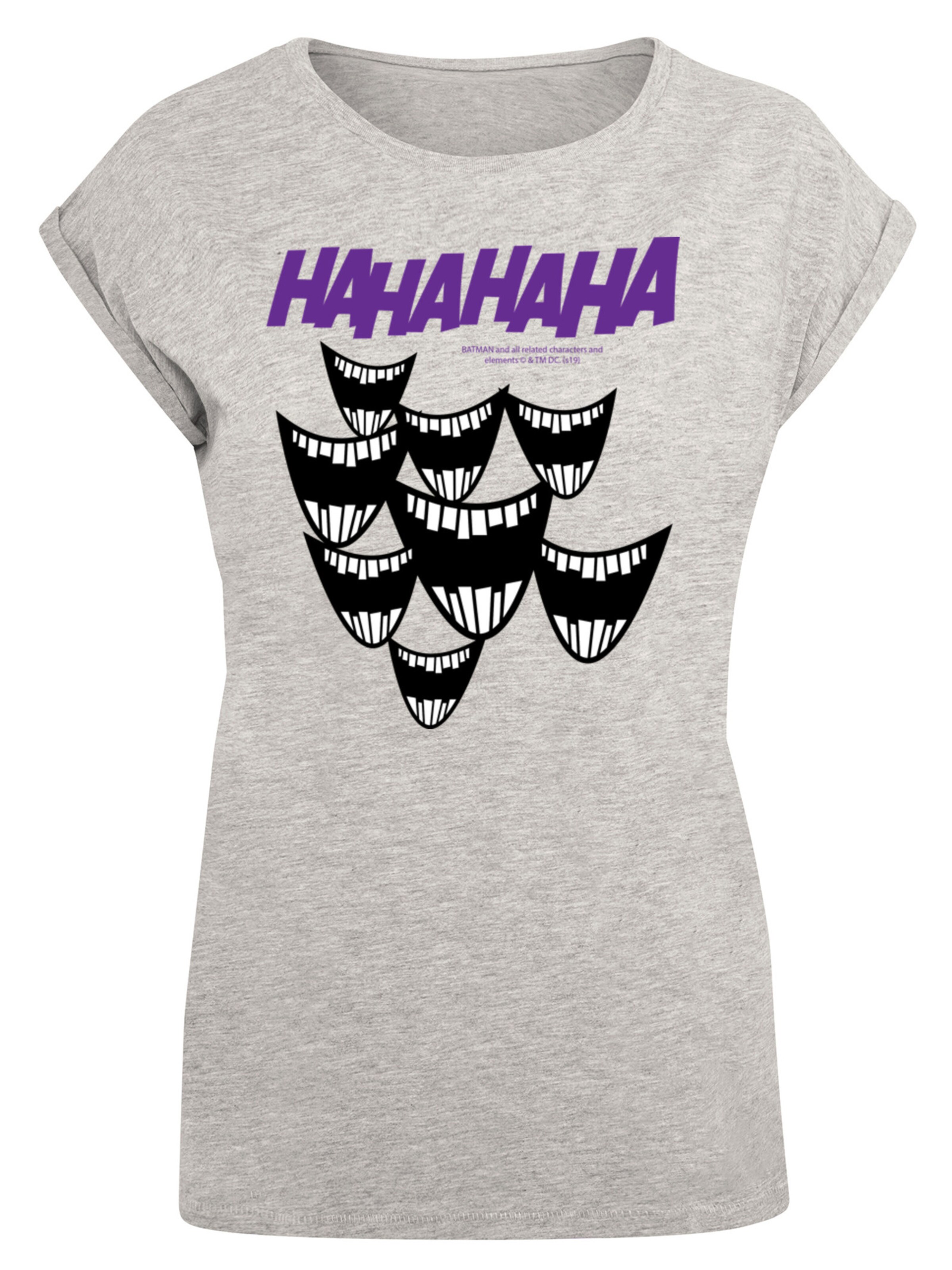 F4NT4STIC T-Shirt 'DC Comis Superhelden Batman Joker Smile' in Grau: Vorderseite