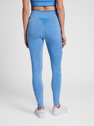 Hummel Skinny Sporthose in Blau