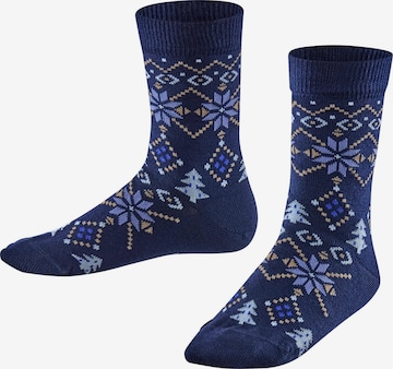 FALKE Socks 'Nordic Fair Isle' in Blue: front