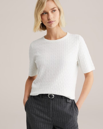 WE Fashion Свитер в Белый: спереди