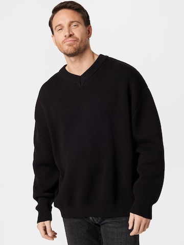 WEEKDAY Sweater 'John' in Black: front