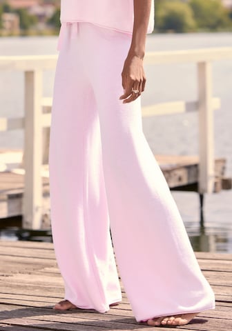 Elbsand Wide Leg Housut värissä vaaleanpunainen: etupuoli