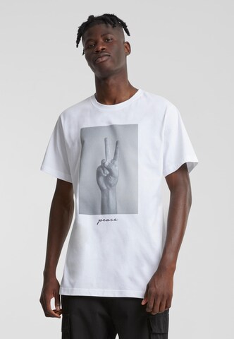 MT Men Regular Fit T-Shirt 'Peace Sign' in Weiß: Vorderseite