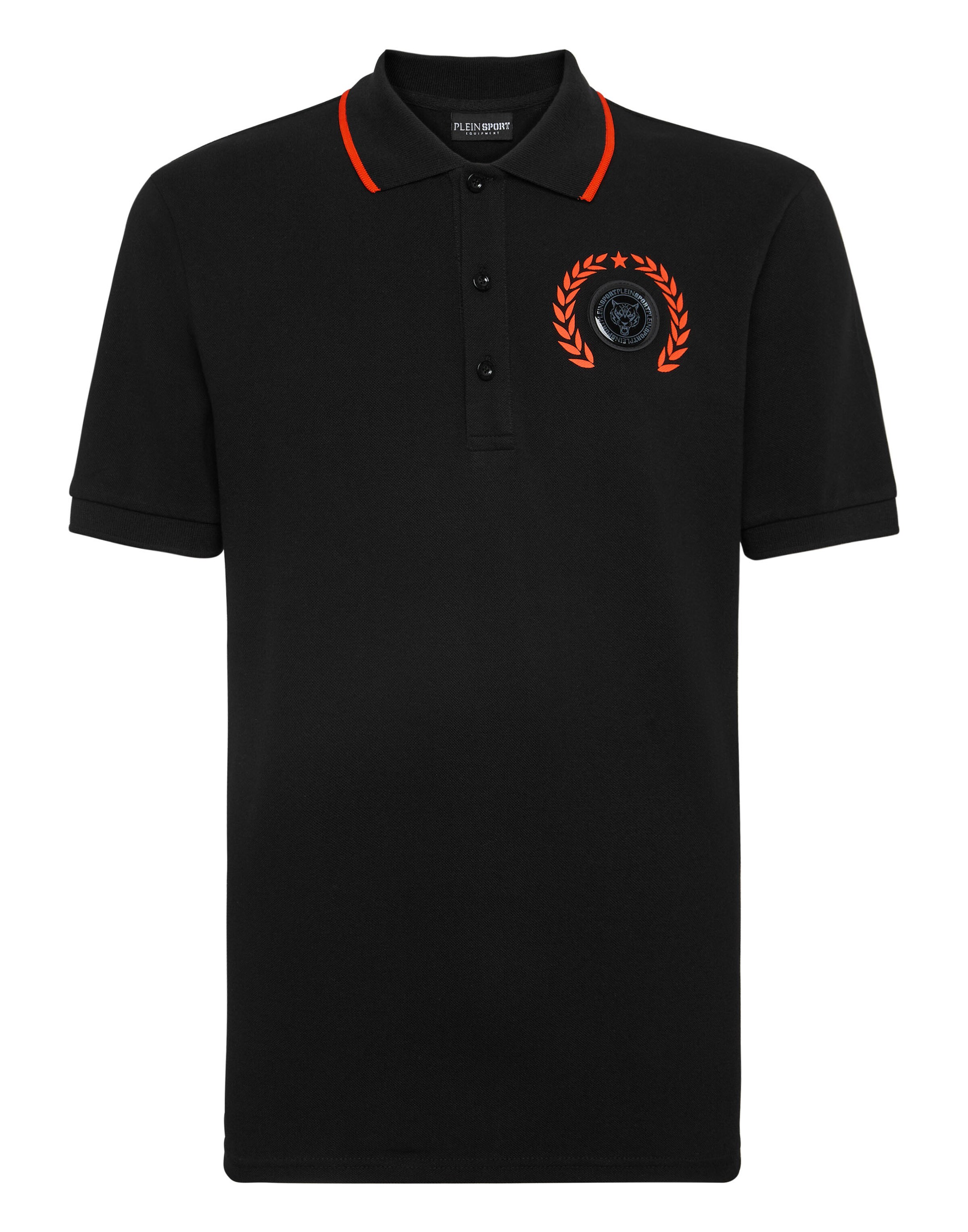 Plein Sport Poloshirt 'Carbon Tiger' in Schwarz: Vorderseite
