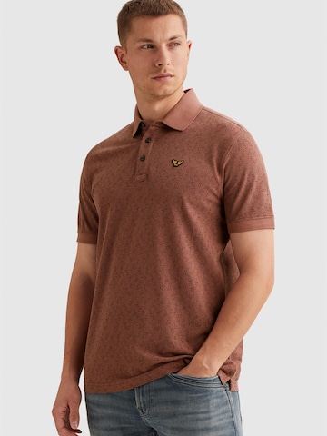 Maglietta 'Polo shirt with allover print and ribbed collar' di PME Legend in rosso: frontale
