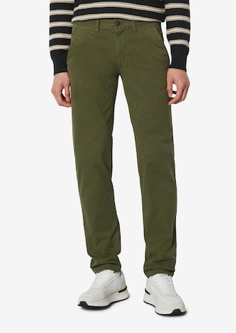 Marc O'Polo - Regular Calças chino 'Stig' em verde: frente