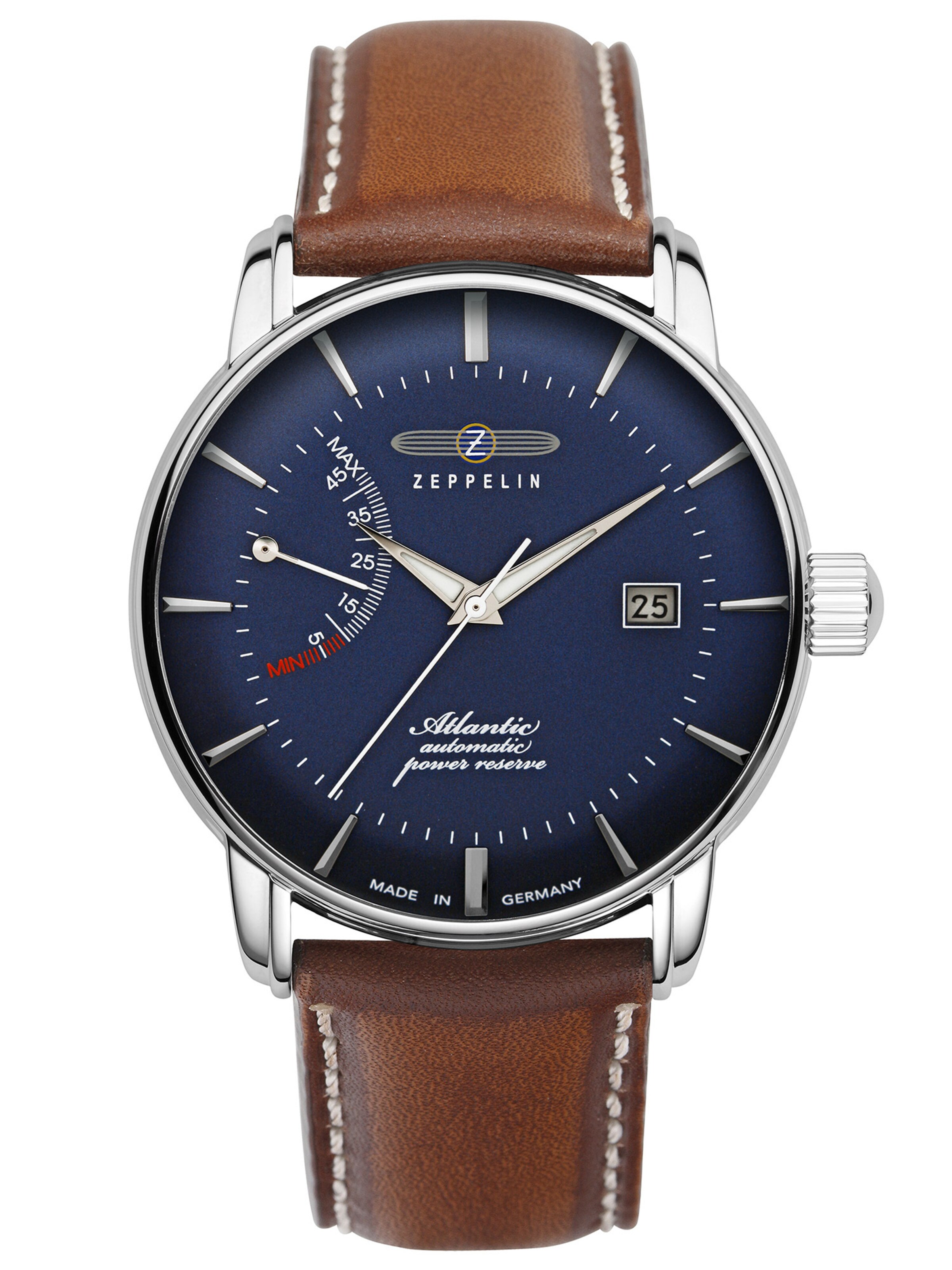 Zeppelin Analoog horloge &#x27;Atlantic automatic power reserve&#x27; in Bruin: voorkant