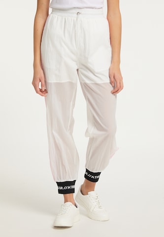 myMo ATHLSR Tapered Trousers in White: front