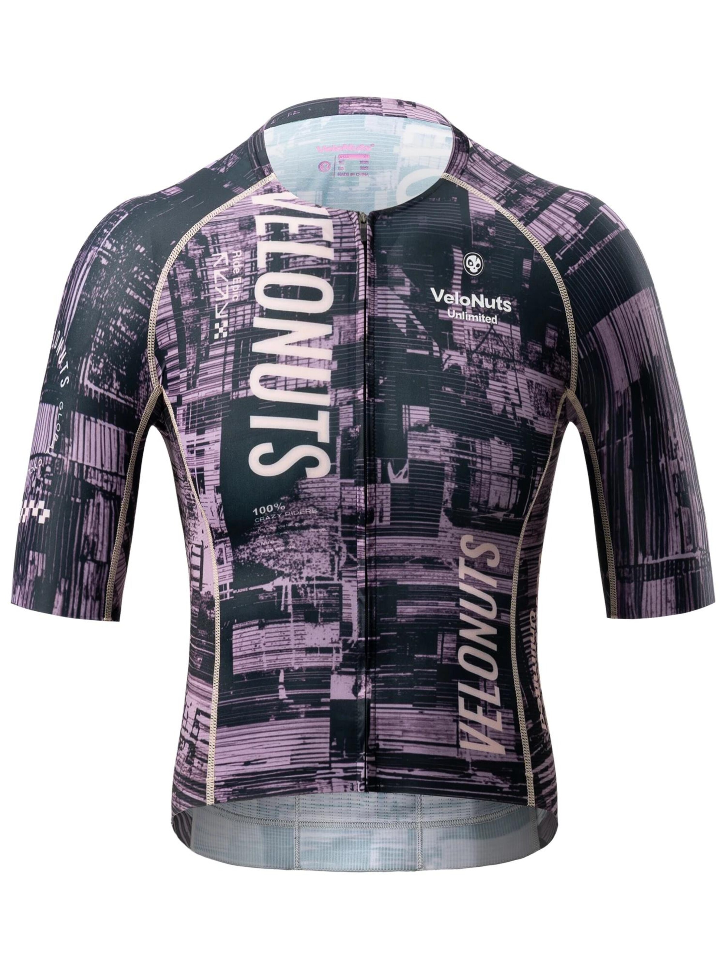 VeloNuts Jersey 'Damen Kurzarm Fahrradtrikot Atmungsaktiv Sommer' in Purple: front