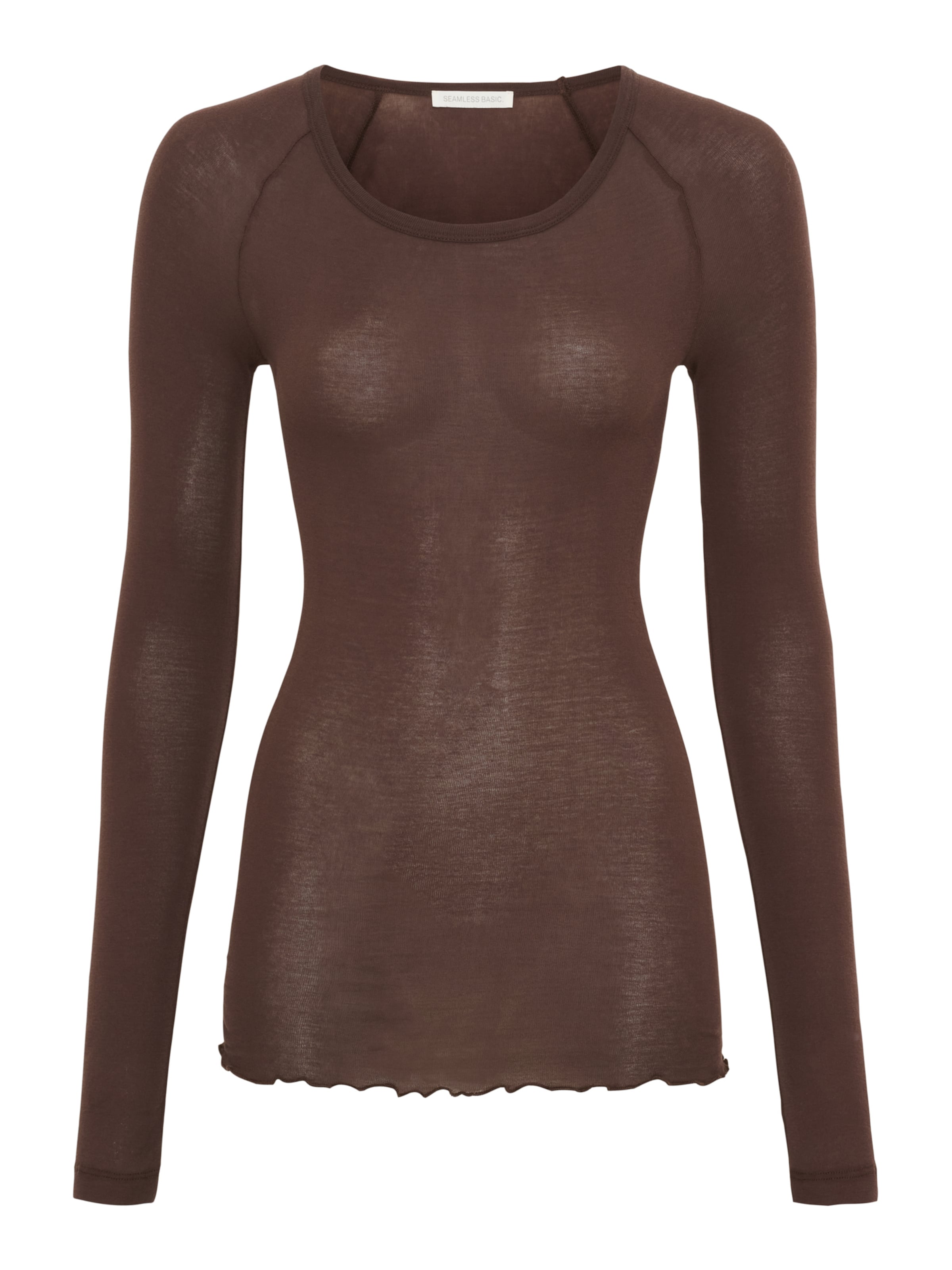 Seamless Basic Shirts 'Elvira' i brun: forside