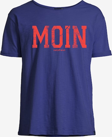T-Shirt 'Kimm - Moin' salzhaut en bleu : devant