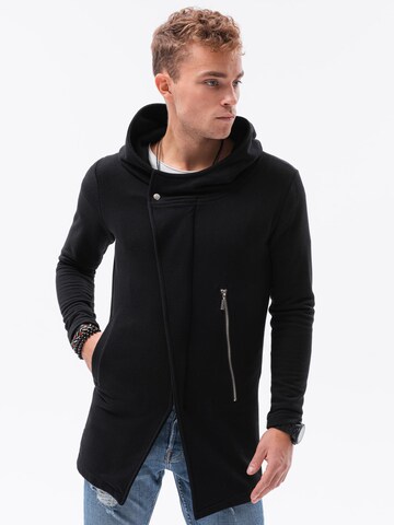 Ombre Zip-Up Hoodie 'B668' in Black: front