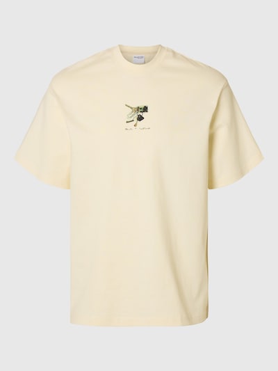 SELECTED HOMME T-Shirt in beige / grün / schwarz / wollweiß, Produktansicht