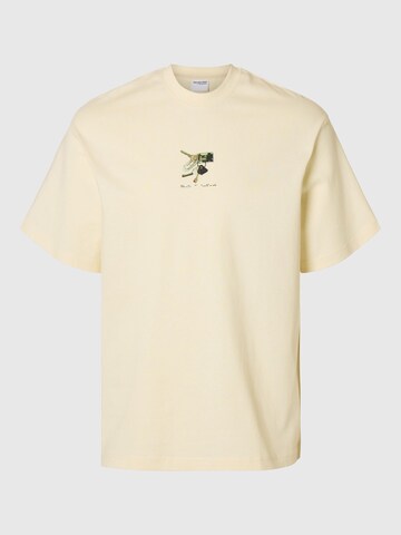 T-Shirt SELECTED en blanc : devant