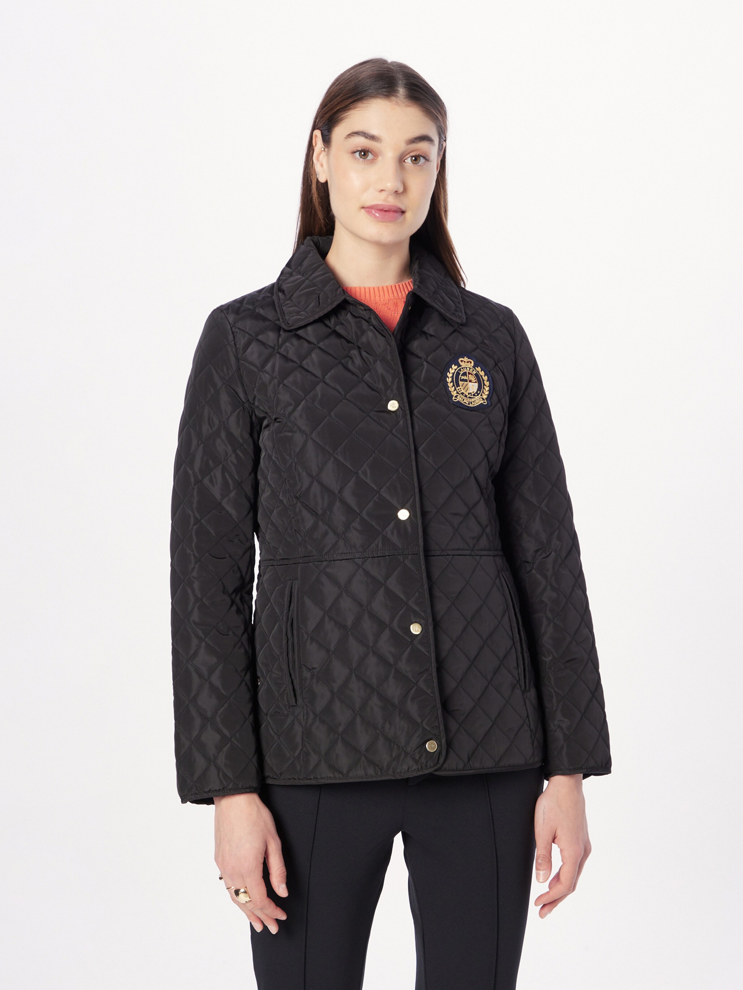 Burberry embroidered crest diamond quilted jacket top