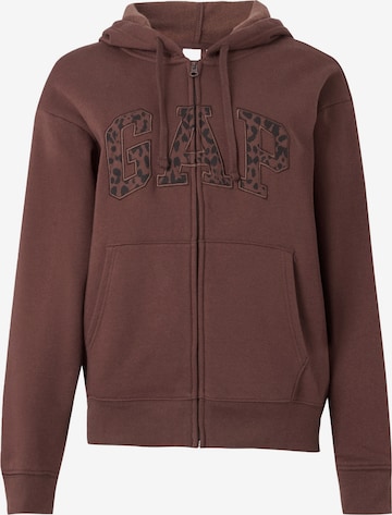 GAP Кофта на молнии 'Heritage' в Коричневый: спереди