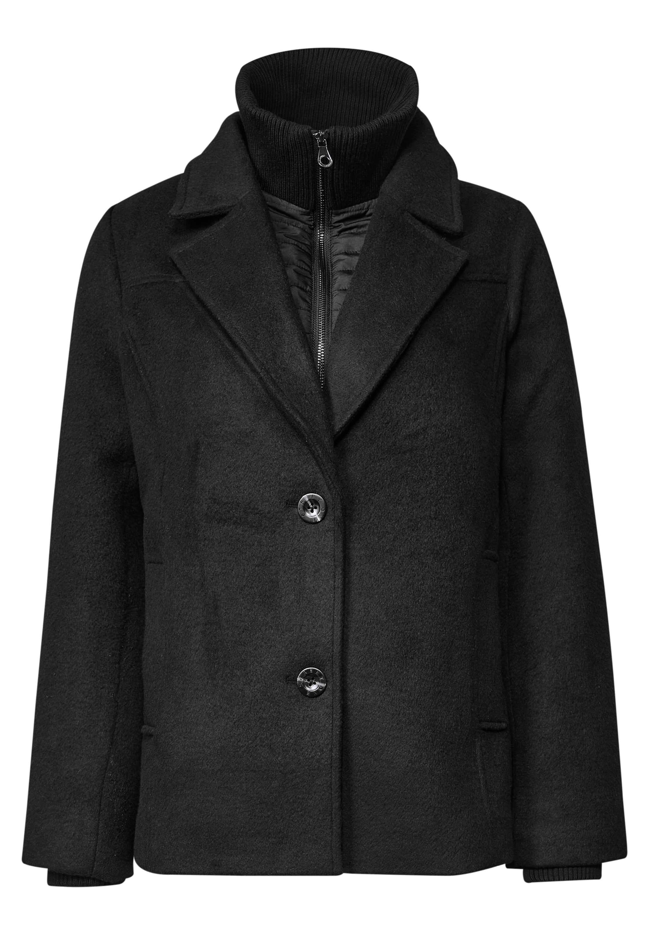 STREET ONE Between-Seasons Coat in Black: front