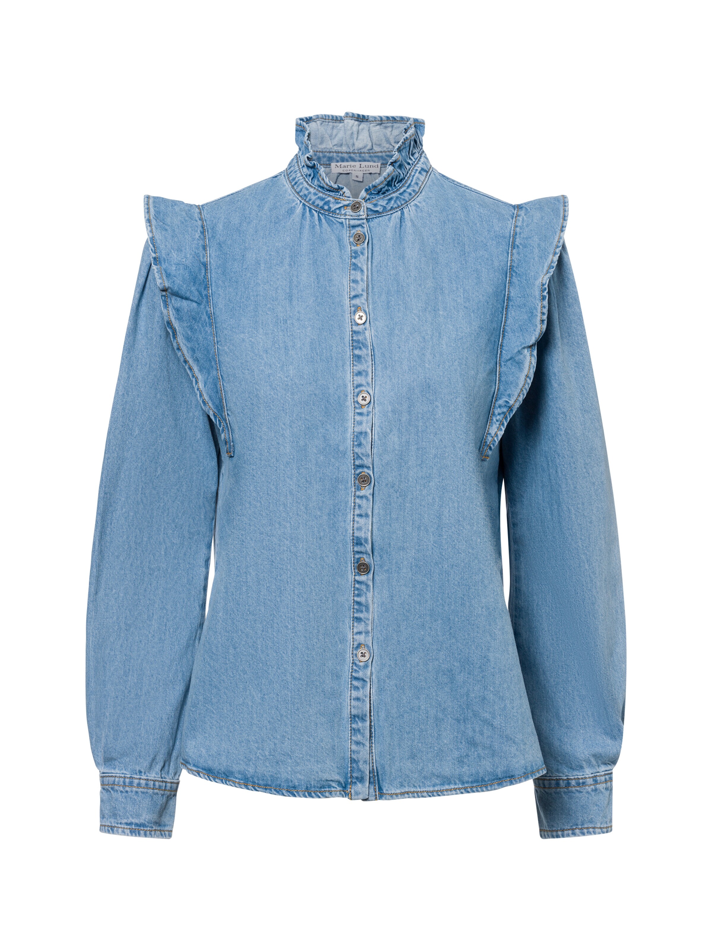 Marie Lund Blouse in Blauw: voorkant