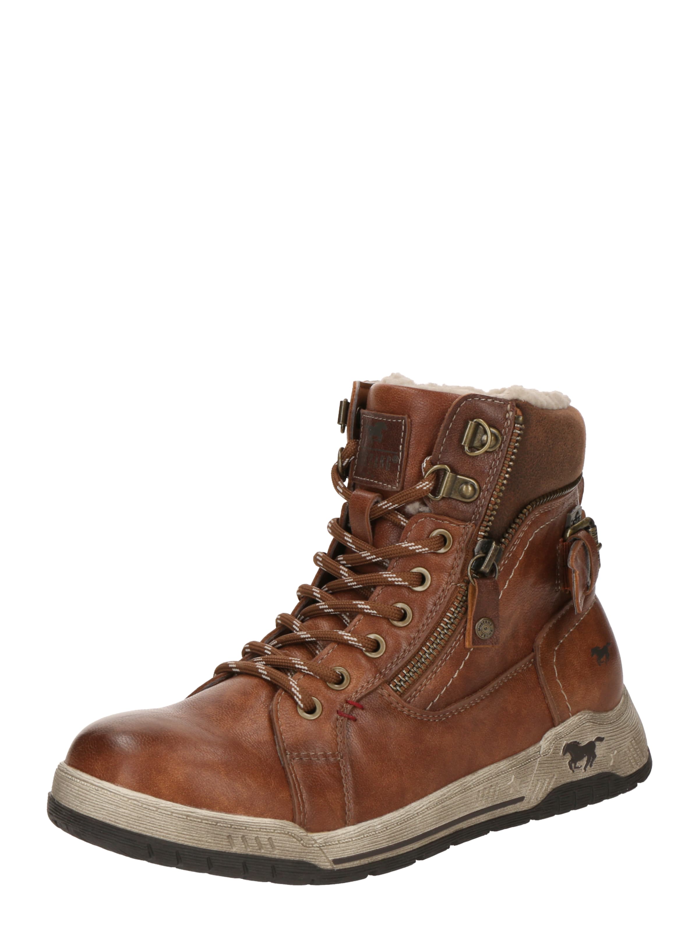 MUSTANG Snørestøvletter i brun: forside