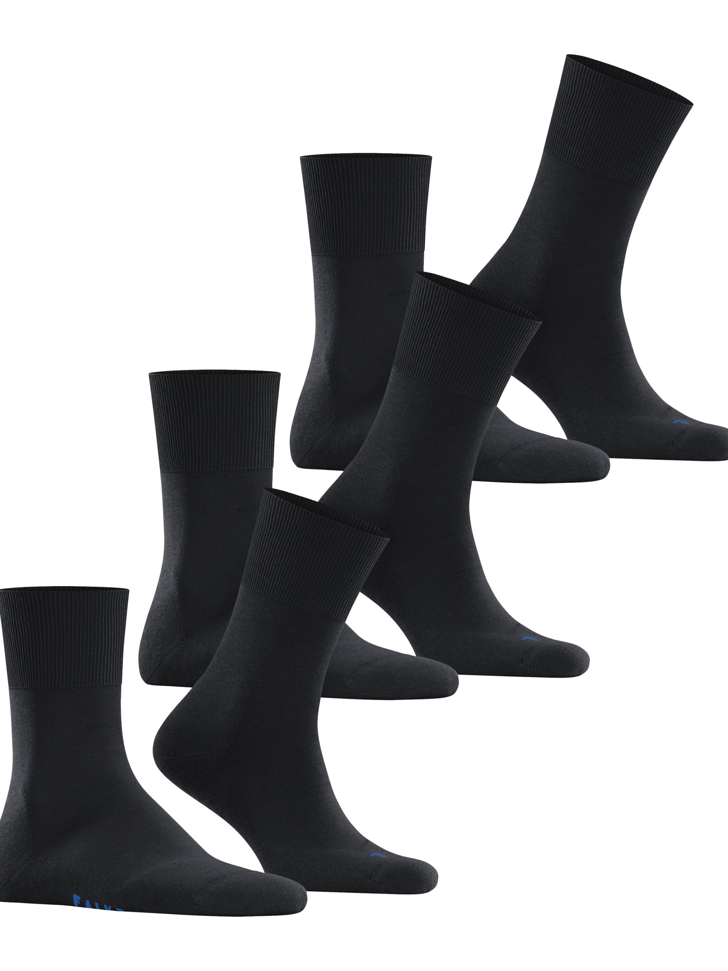 FALKE Socks 'Run 3-Pack' in Black: front