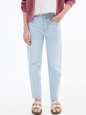 MANGO KIDS Tapered Jeans in Blauw: voorkant